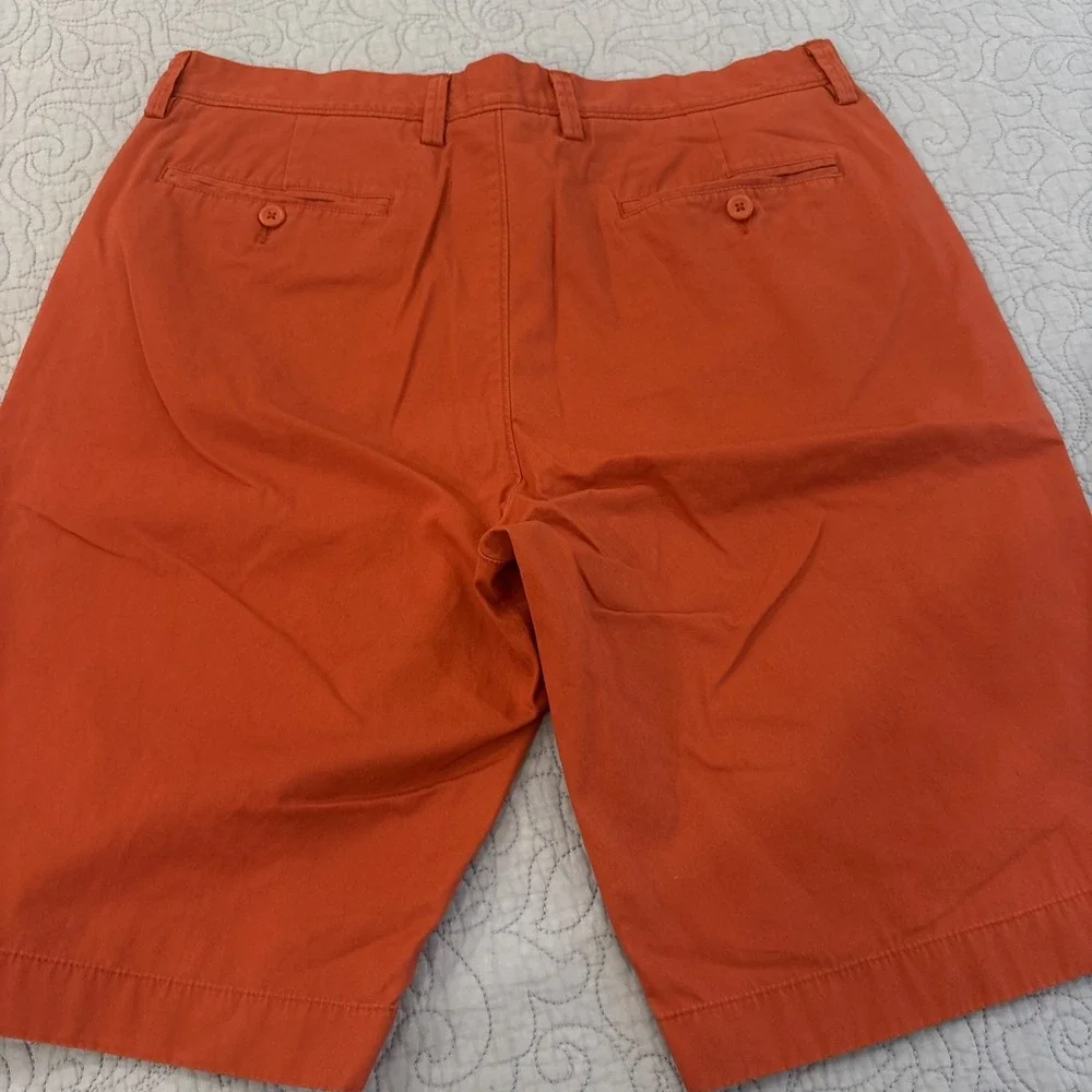 J Crew Men's Size 34 Cotton Shorts Coral Red Flat Front
